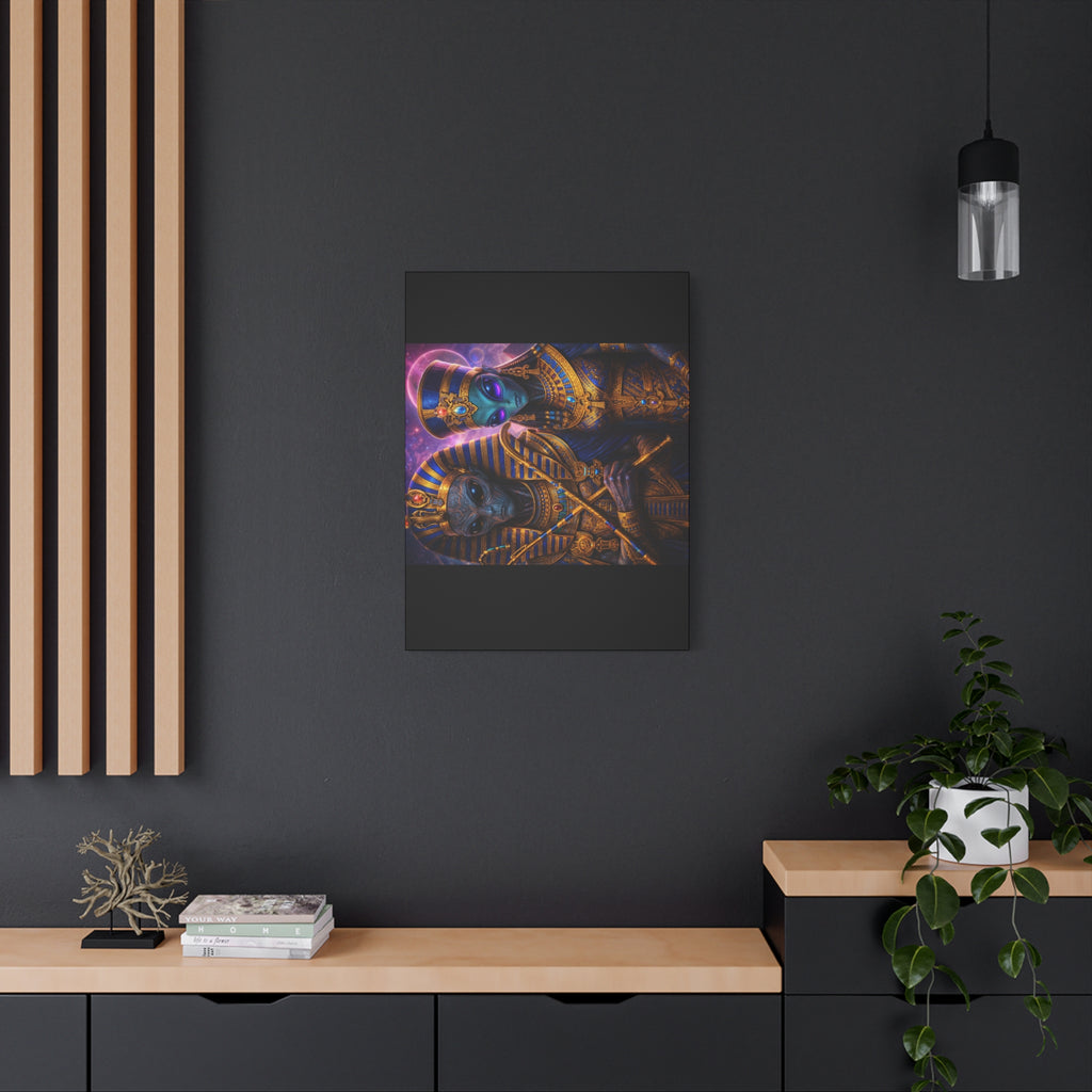 Alien Pharaoh Canvas Art - Matte Stretched Wall Decor