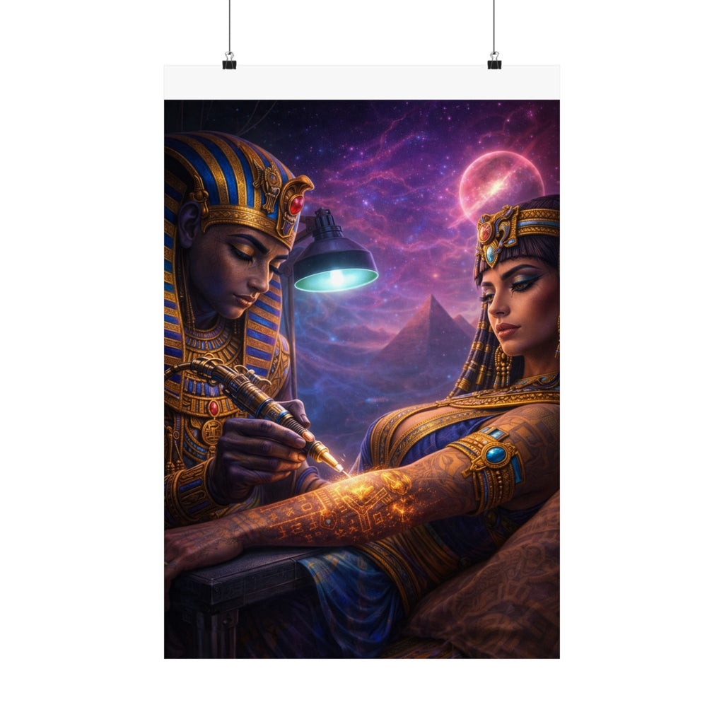 Egyptian Pharaoh Tattoo Poster — Matte Vertical Wall Art