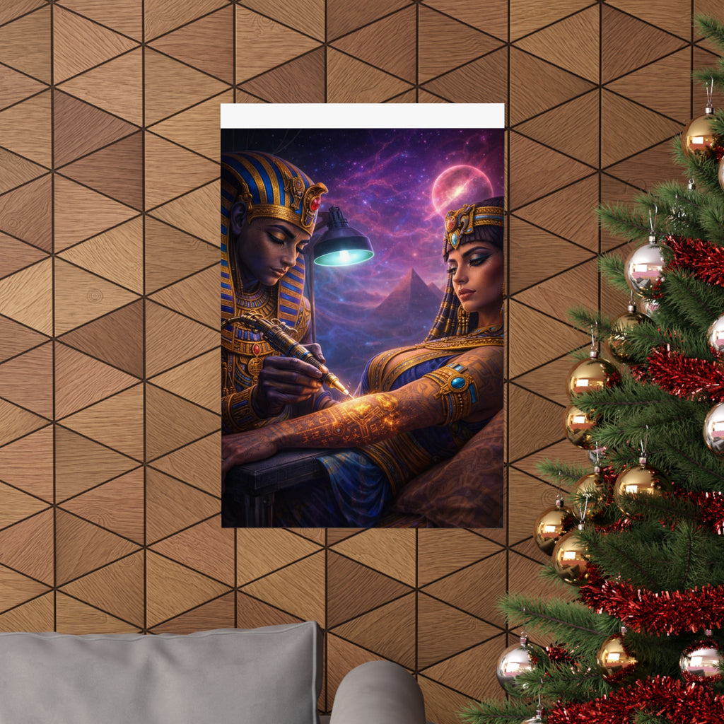 Egyptian Pharaoh Tattoo Poster — Matte Vertical Wall Art
