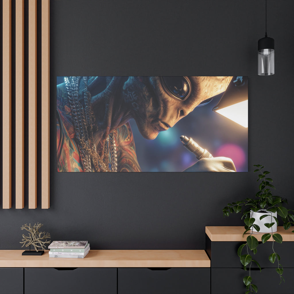 Alien Tattoo Artist Canvas Print — Matte Stretched Wall Art