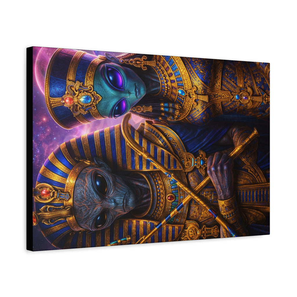 Alien Pharaoh Canvas Art - Matte Stretched Wall Decor