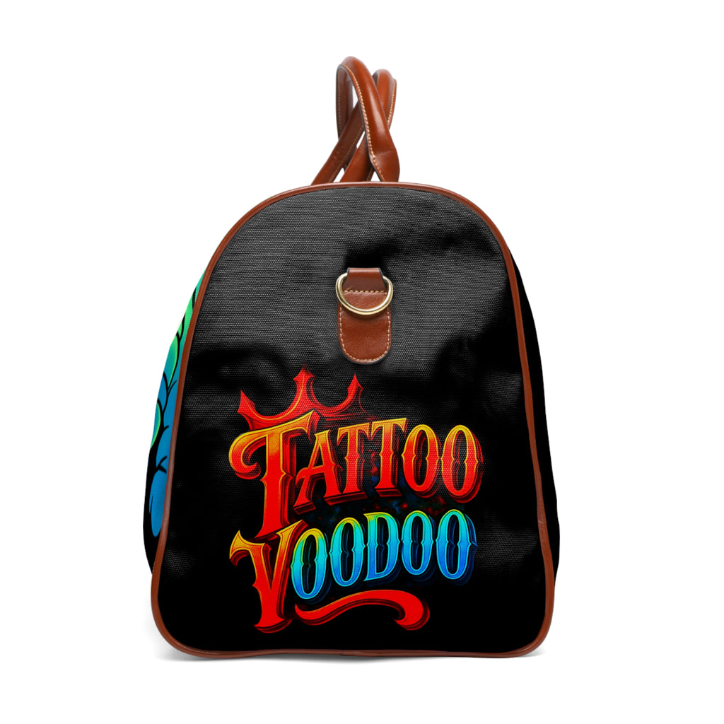 Voodoo Teddy Waterproof Travel Bag — Cute Creepy Plush Doll Duffle