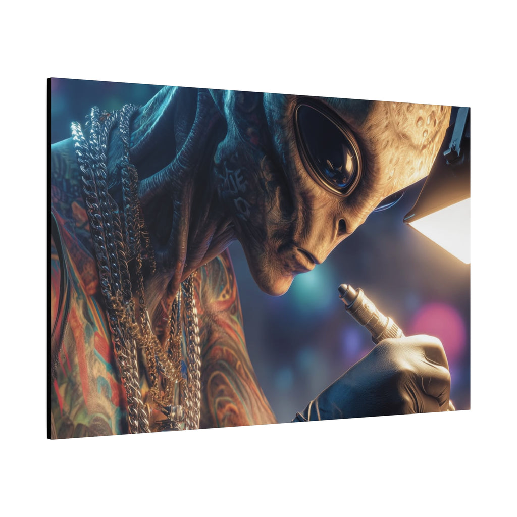 Alien Tattoo Artist Canvas Print — Matte Stretched Wall Art
