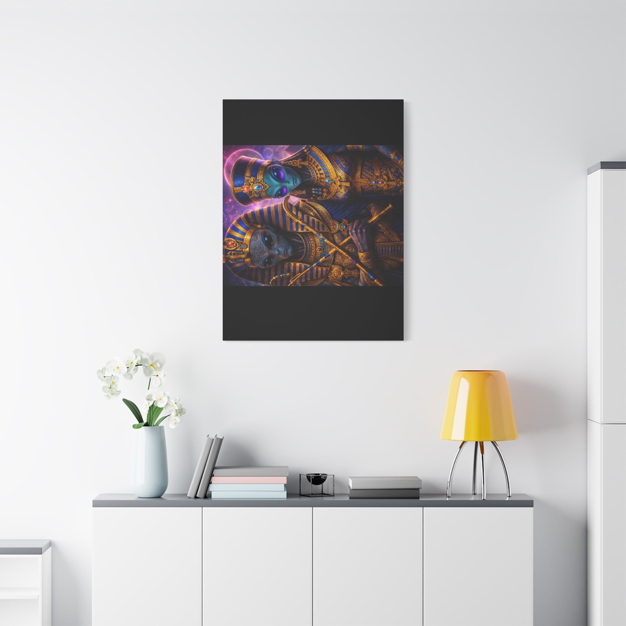 Alien Pharaoh Canvas Art - Matte Stretched Wall Decor