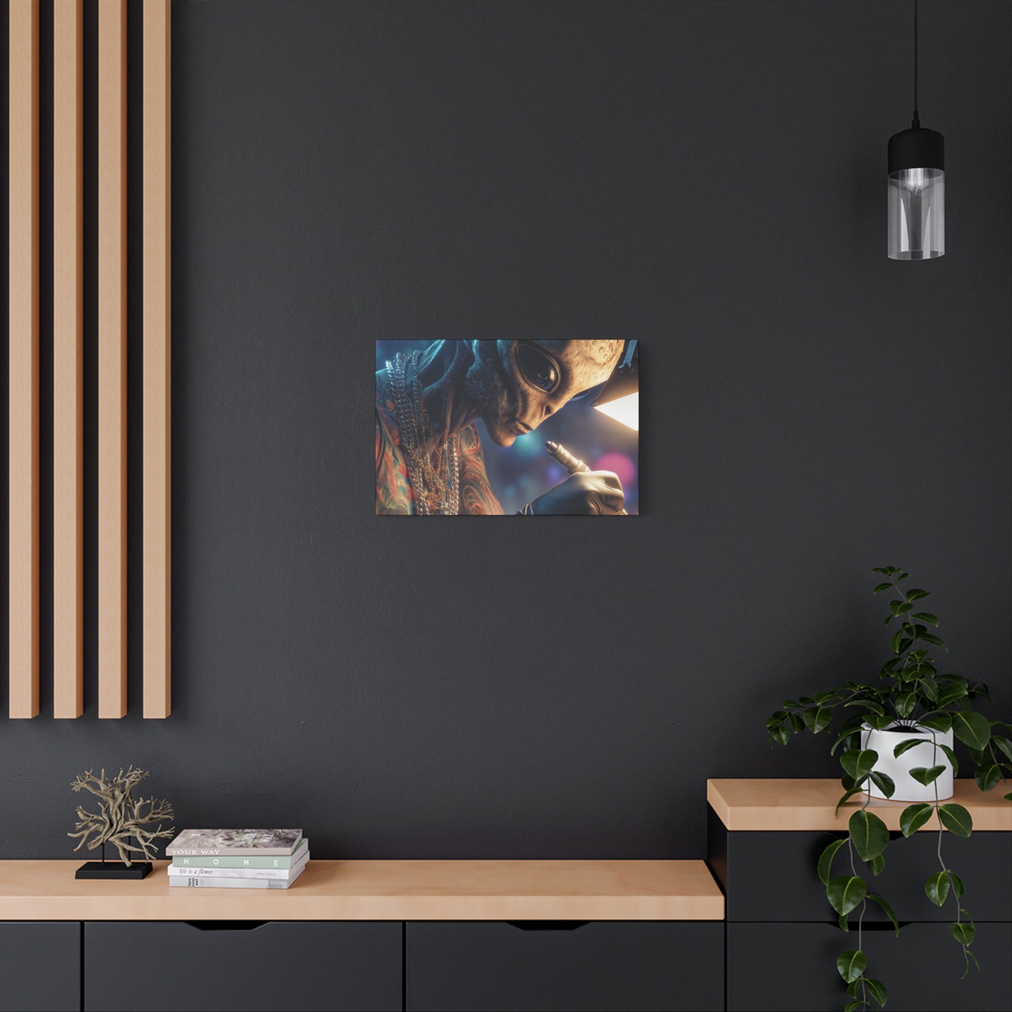 Alien Tattoo Artist Canvas Print — Matte Stretched Wall Art