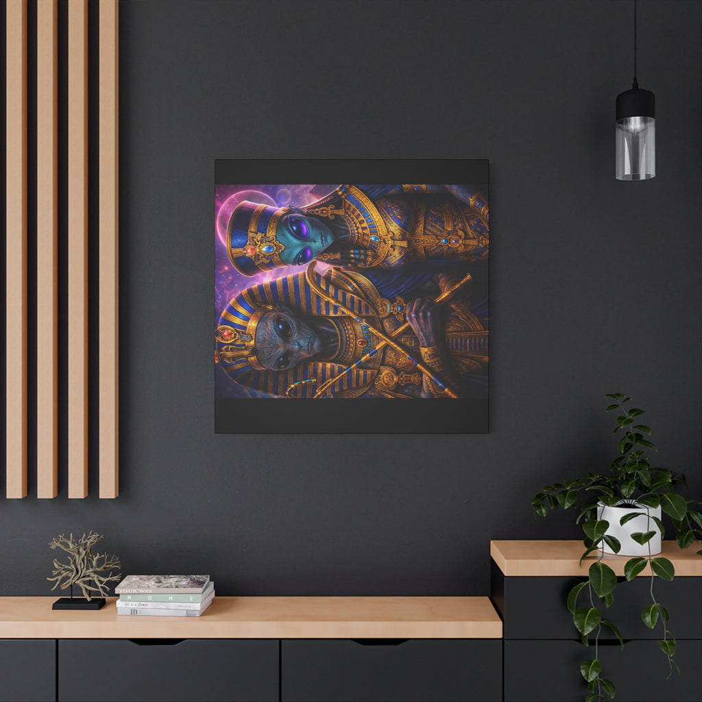Alien Pharaoh Canvas Art - Matte Stretched Wall Decor