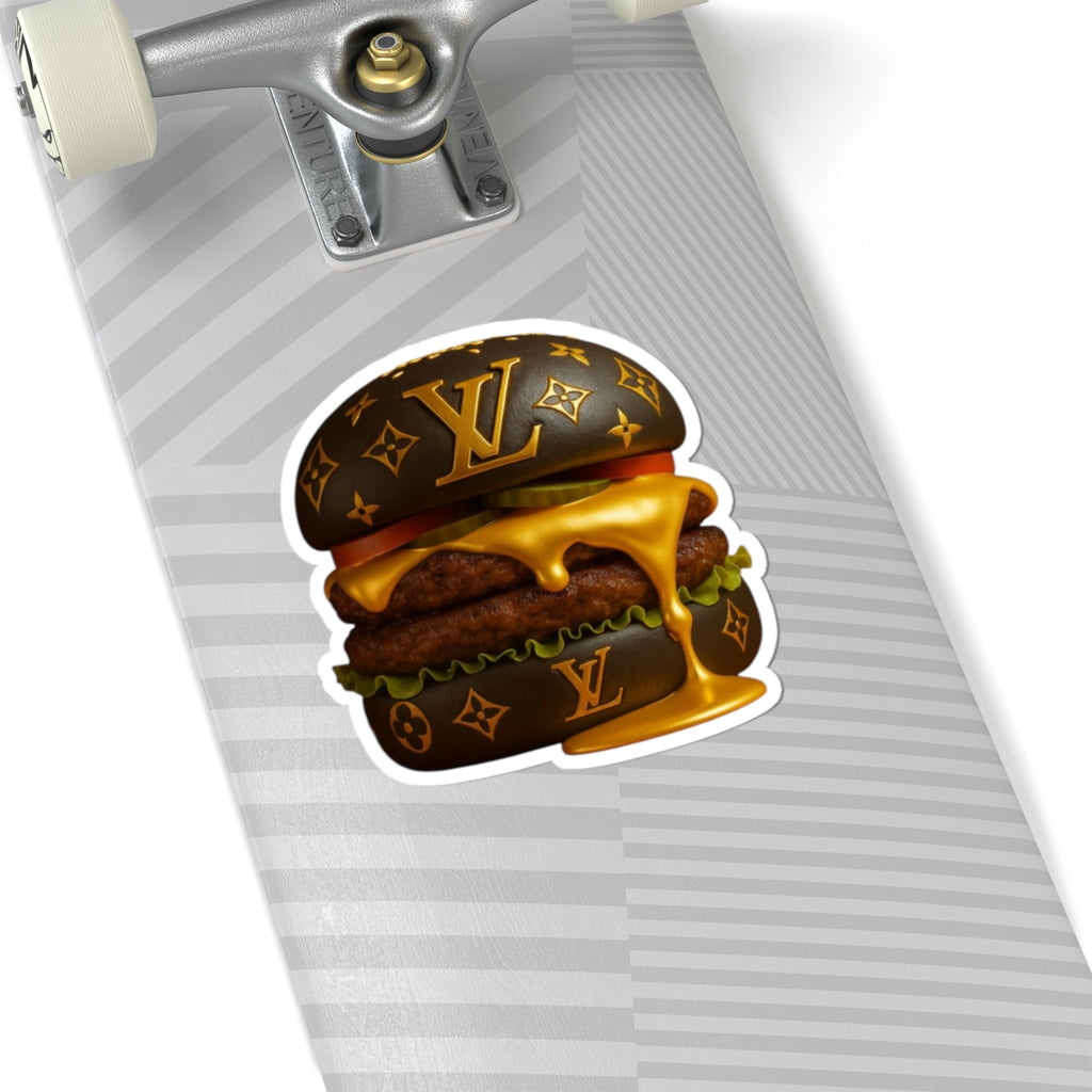 Luxury Burger Sticker — Designer-Inspired Kiss-Cut Decal
