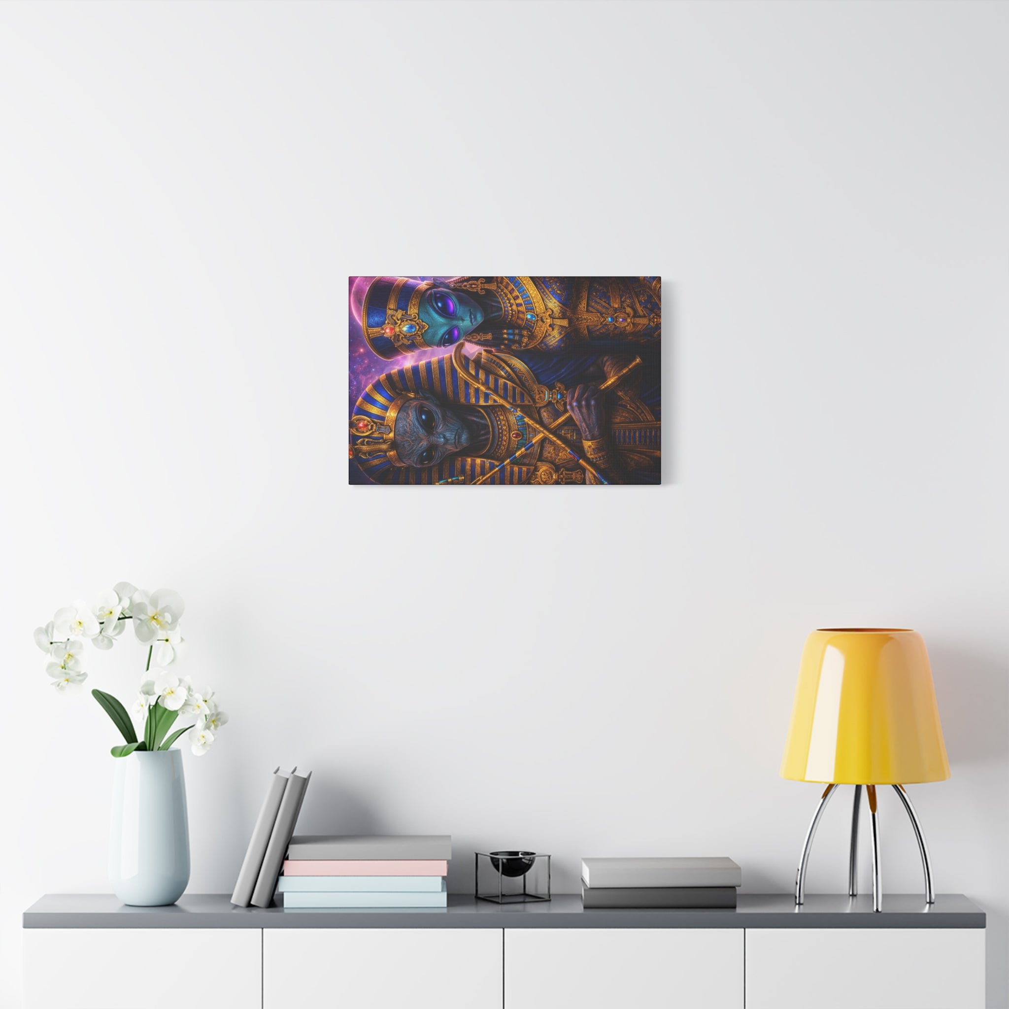 Alien Pharaoh Canvas Art - Matte Stretched Wall Decor