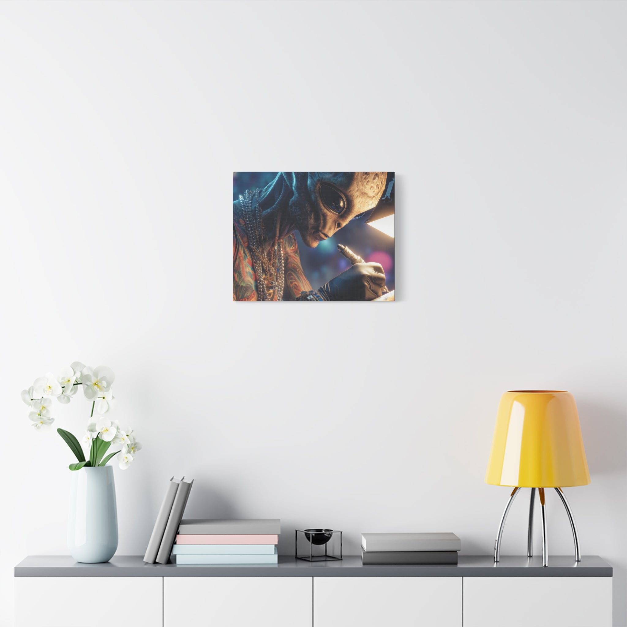 Alien Tattoo Artist Canvas Print — Matte Stretched Wall Art