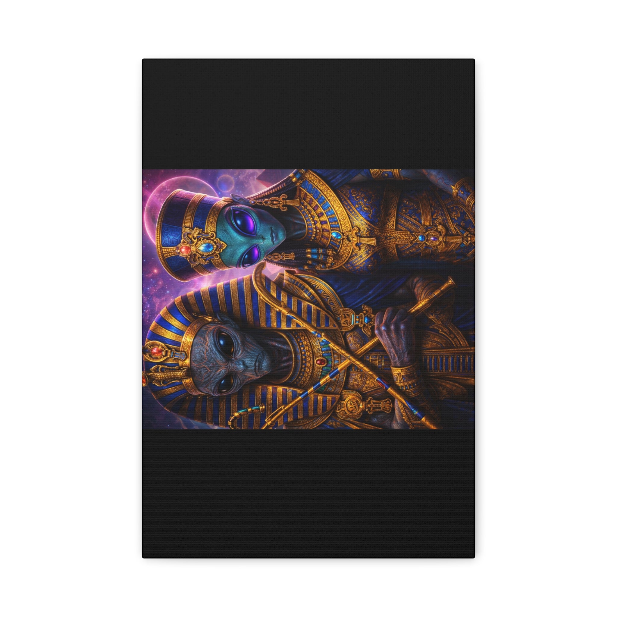 Alien Pharaoh Canvas Art - Matte Stretched Wall Decor