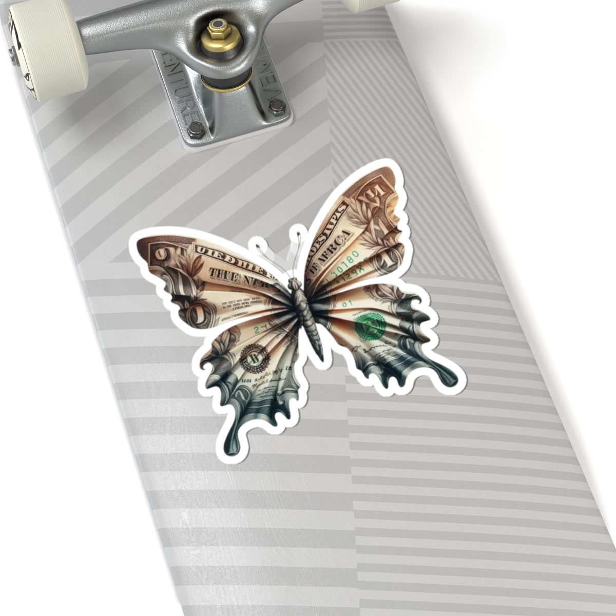 Money Butterfly Sticker — Cash Wings Kiss-Cut Vinyl Decal