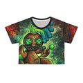 Voodoo tie-dye Crop Tee — Neon Voodoo Doll Graphic Crop Top