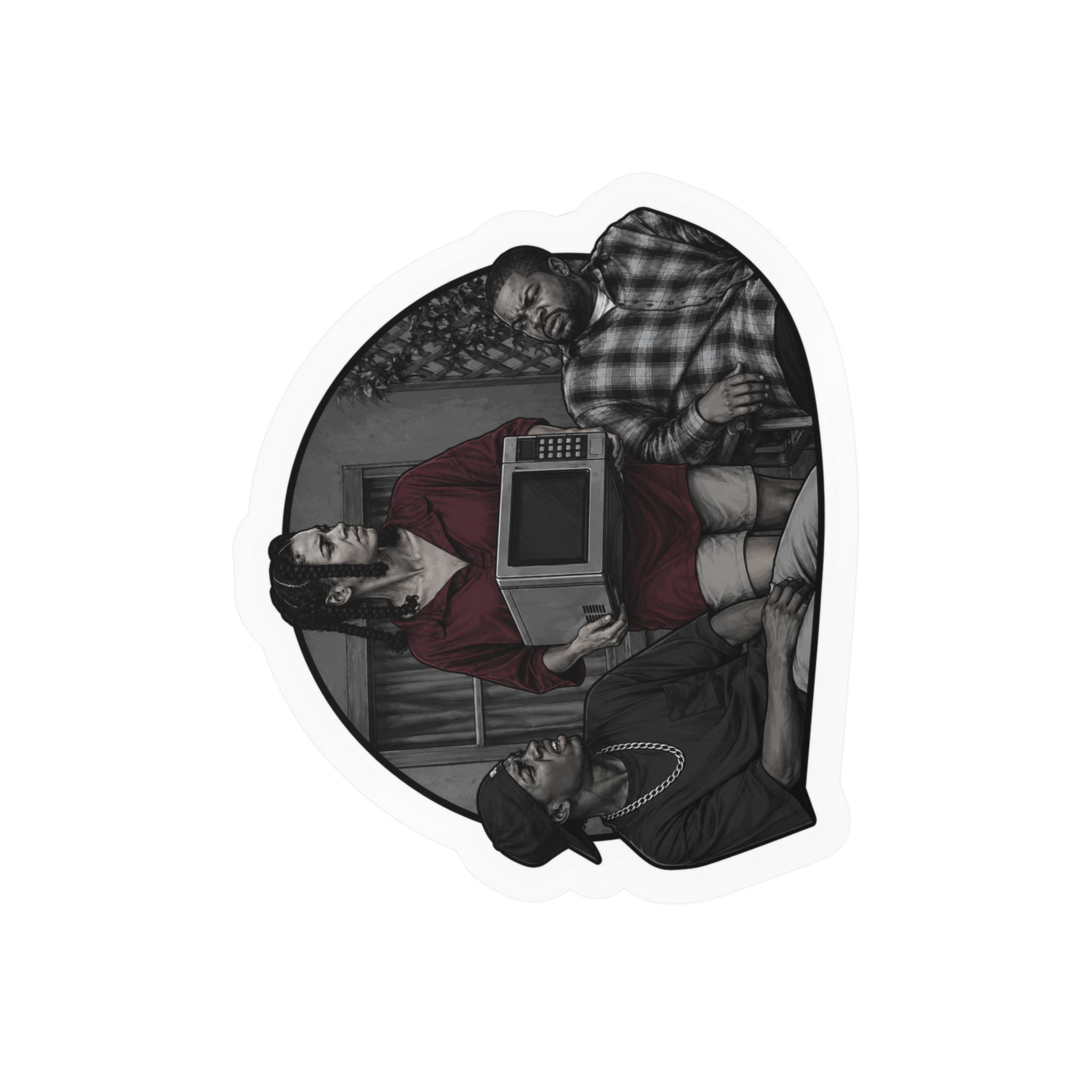 Friday collection Vinyl Sticker — Vintage TV Trio Kiss-Cut Decal