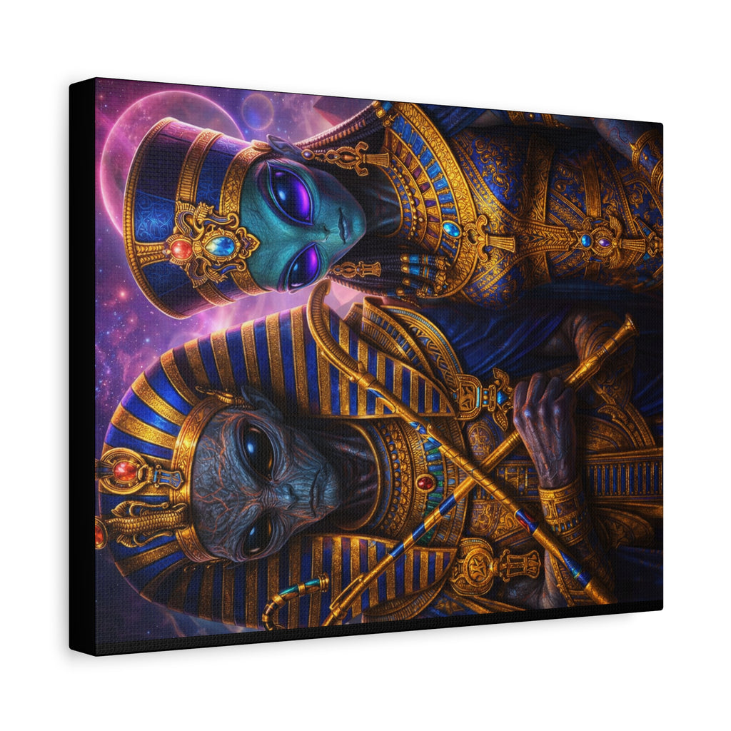 Alien Pharaoh Canvas Art - Matte Stretched Wall Decor