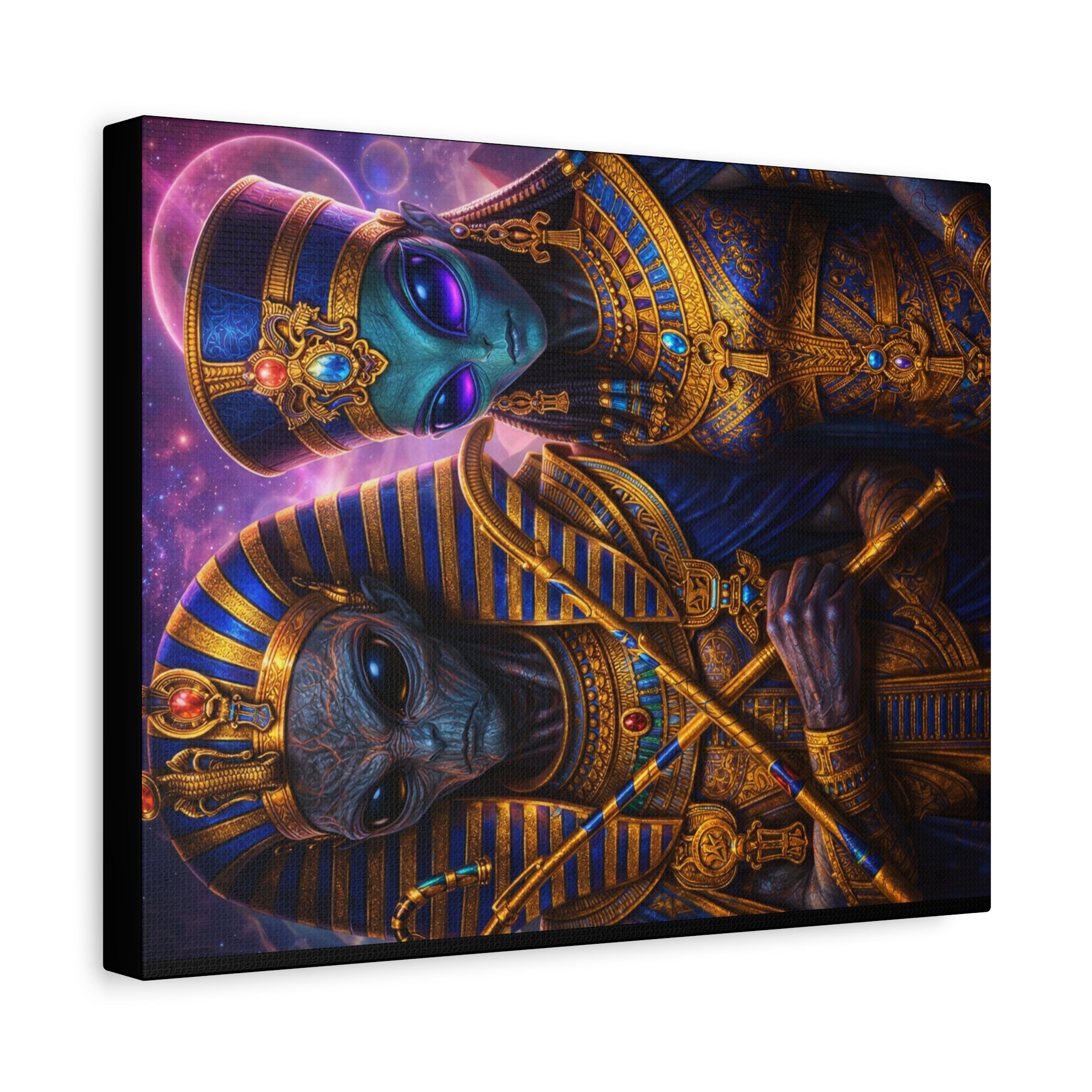 Alien Pharaoh Canvas Art - Matte Stretched Wall Decor