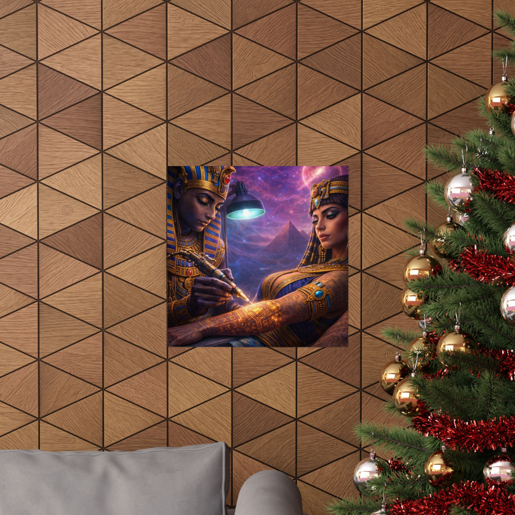 Egyptian Pharaoh Tattoo Poster — Matte Vertical Wall Art