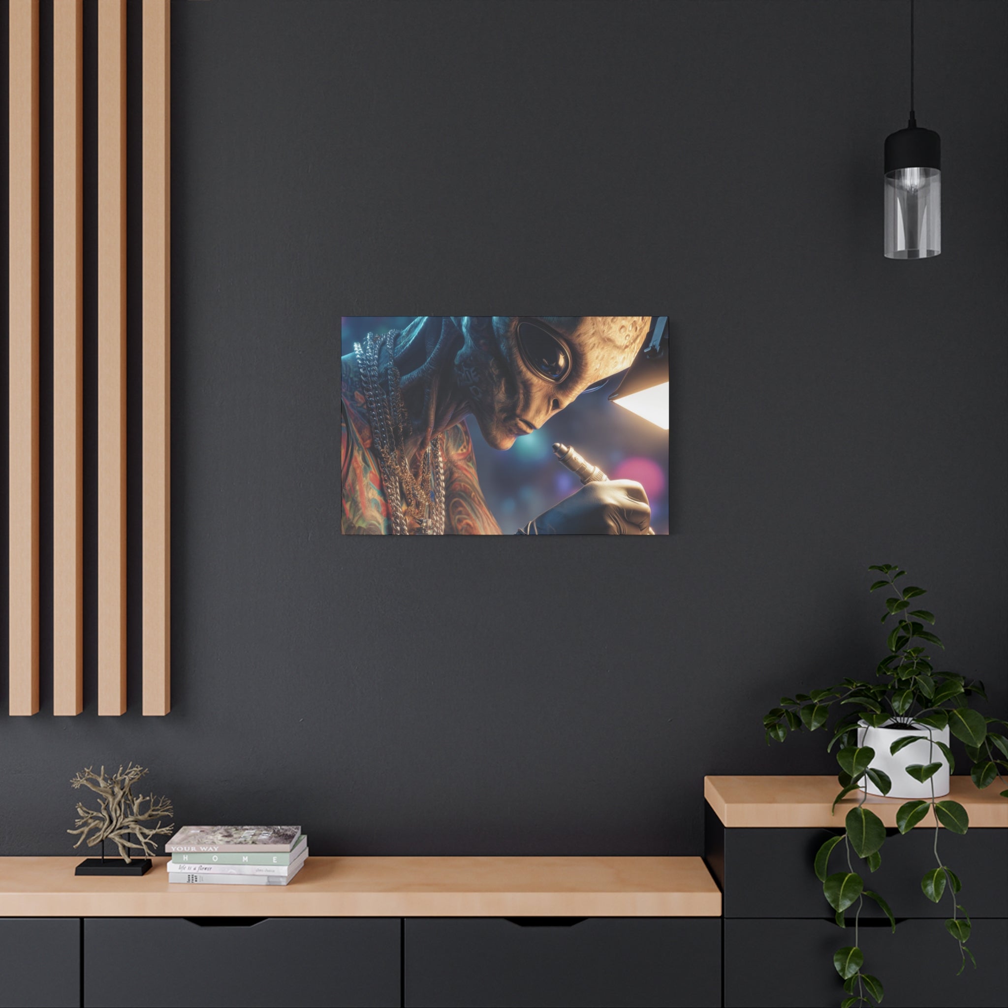 Alien Tattoo Artist Canvas Print — Matte Stretched Wall Art