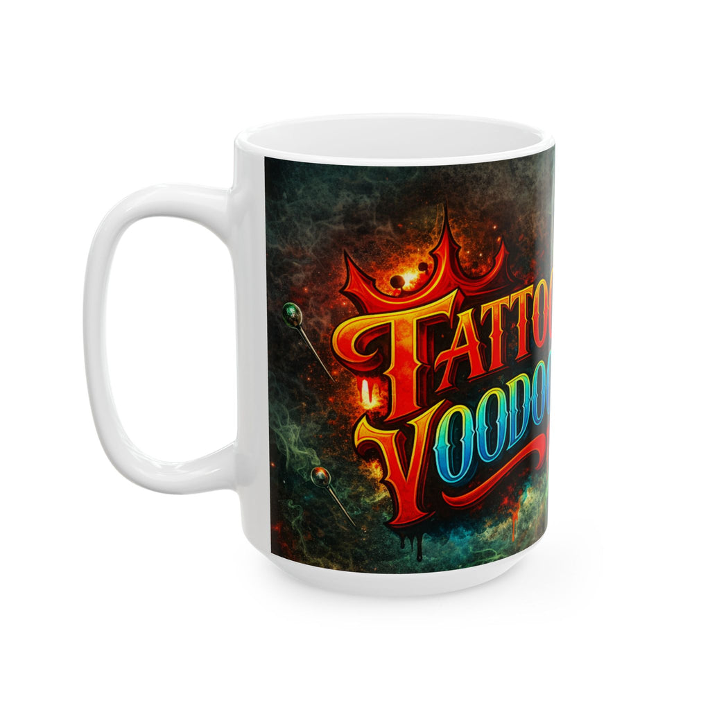Voodoo Tattoo Ceramic Mug — Creepy Voodoo Doll Coffee Cup (11oz/15oz)