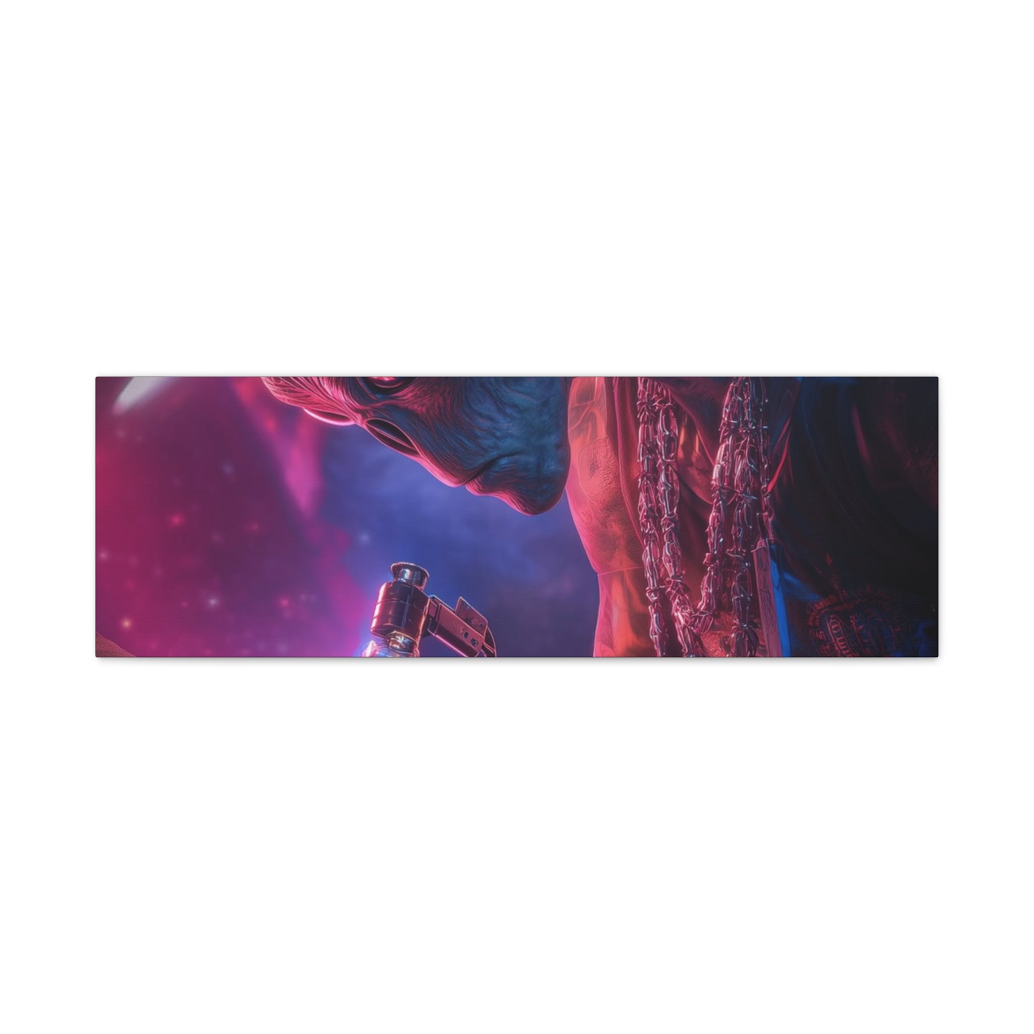 Alien Artist Canvas Print — Neon Sci‑Fi Wall Art