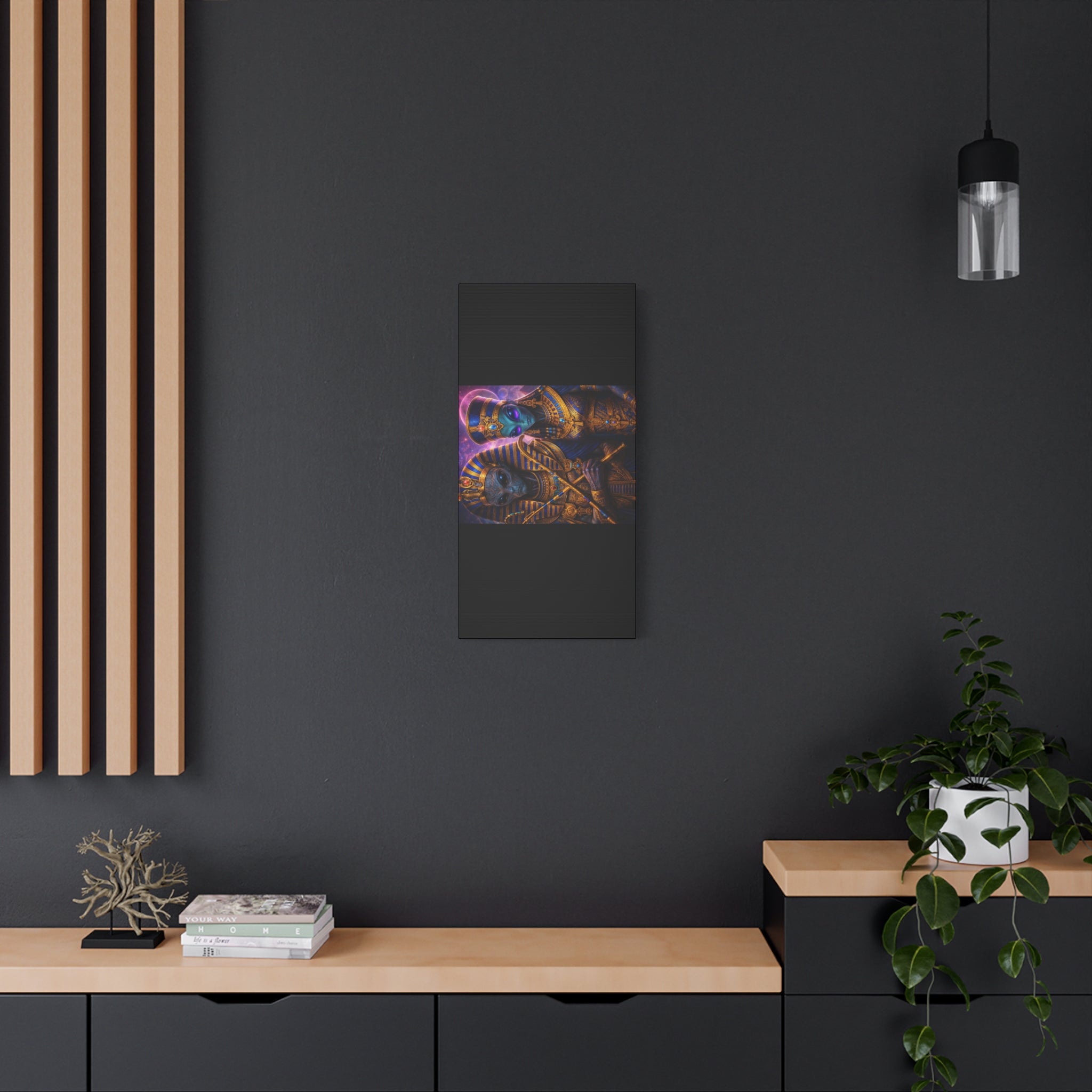 Alien Pharaoh Canvas Art - Matte Stretched Wall Decor