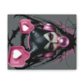 Gothic Pop Art Canvas Print — Pink Headphones & Bubblegum Femme