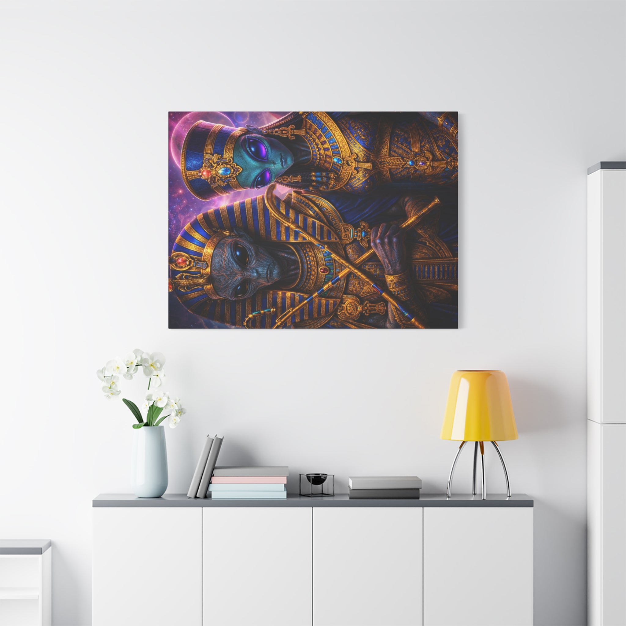 Alien Pharaoh Canvas Art - Matte Stretched Wall Decor