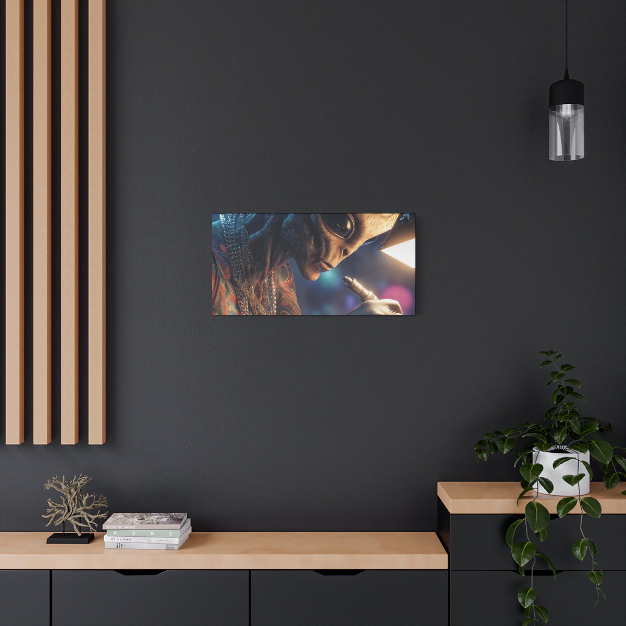 Alien Tattoo Artist Canvas Print — Matte Stretched Wall Art