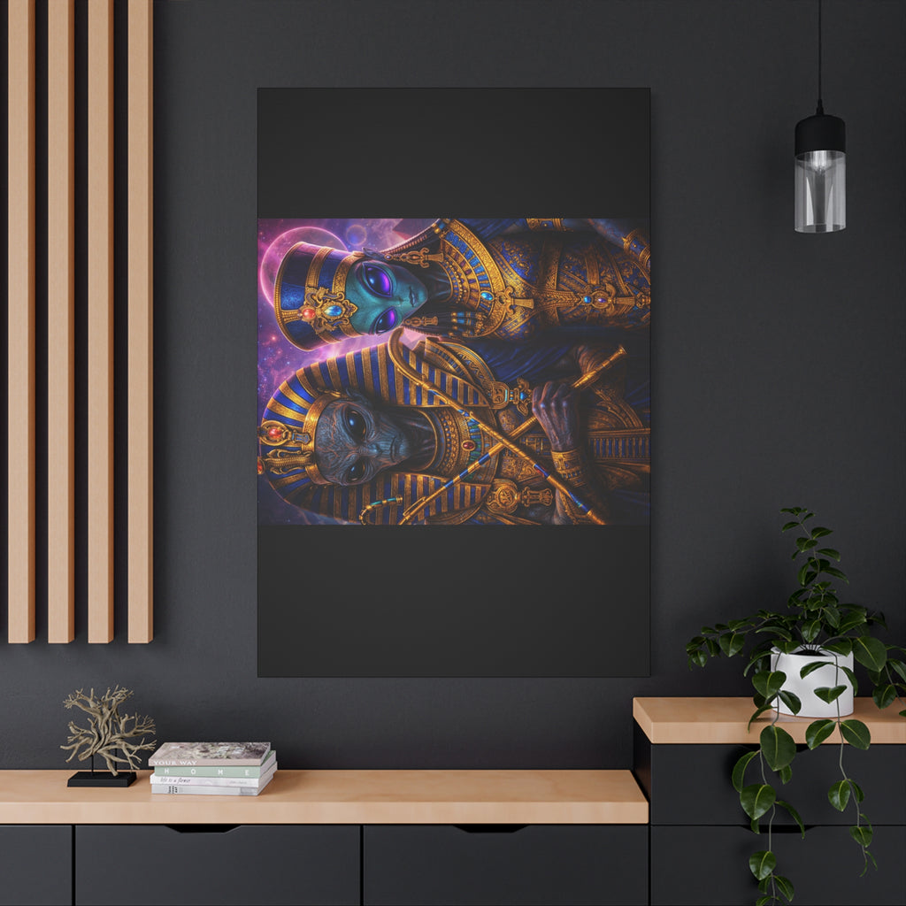 Alien Pharaoh Canvas Art - Matte Stretched Wall Decor