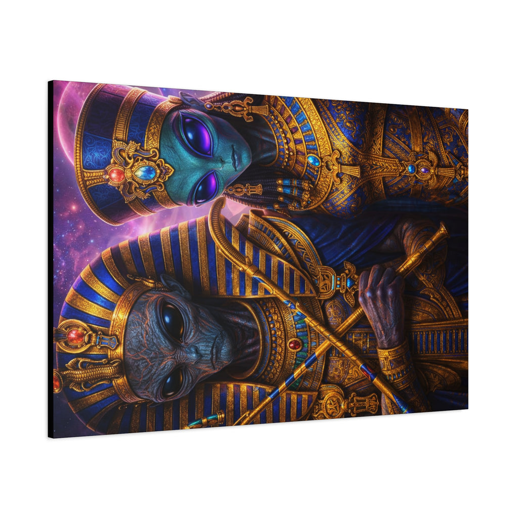 Alien Pharaoh Canvas Art - Matte Stretched Wall Decor