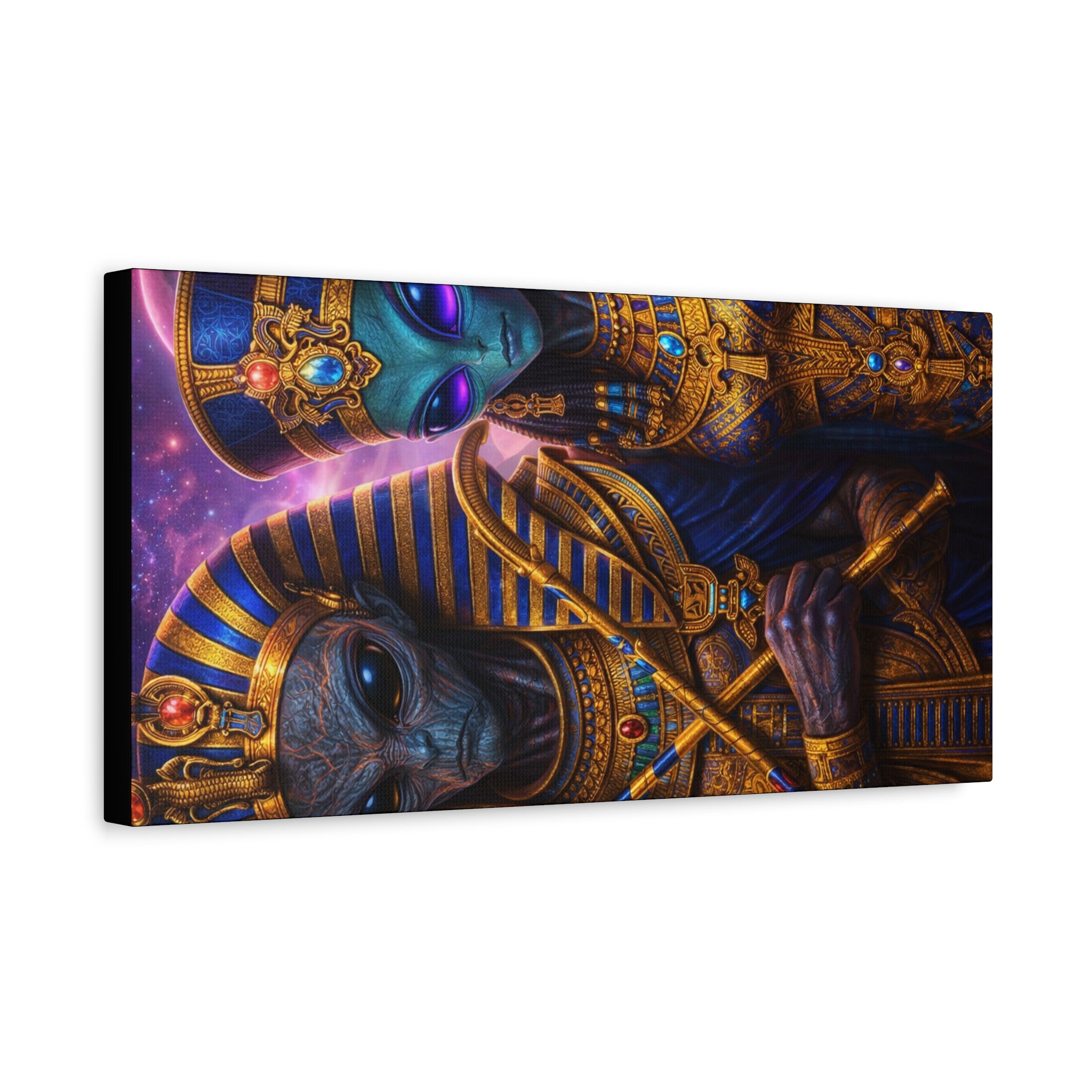 Alien Pharaoh Canvas Art - Matte Stretched Wall Decor
