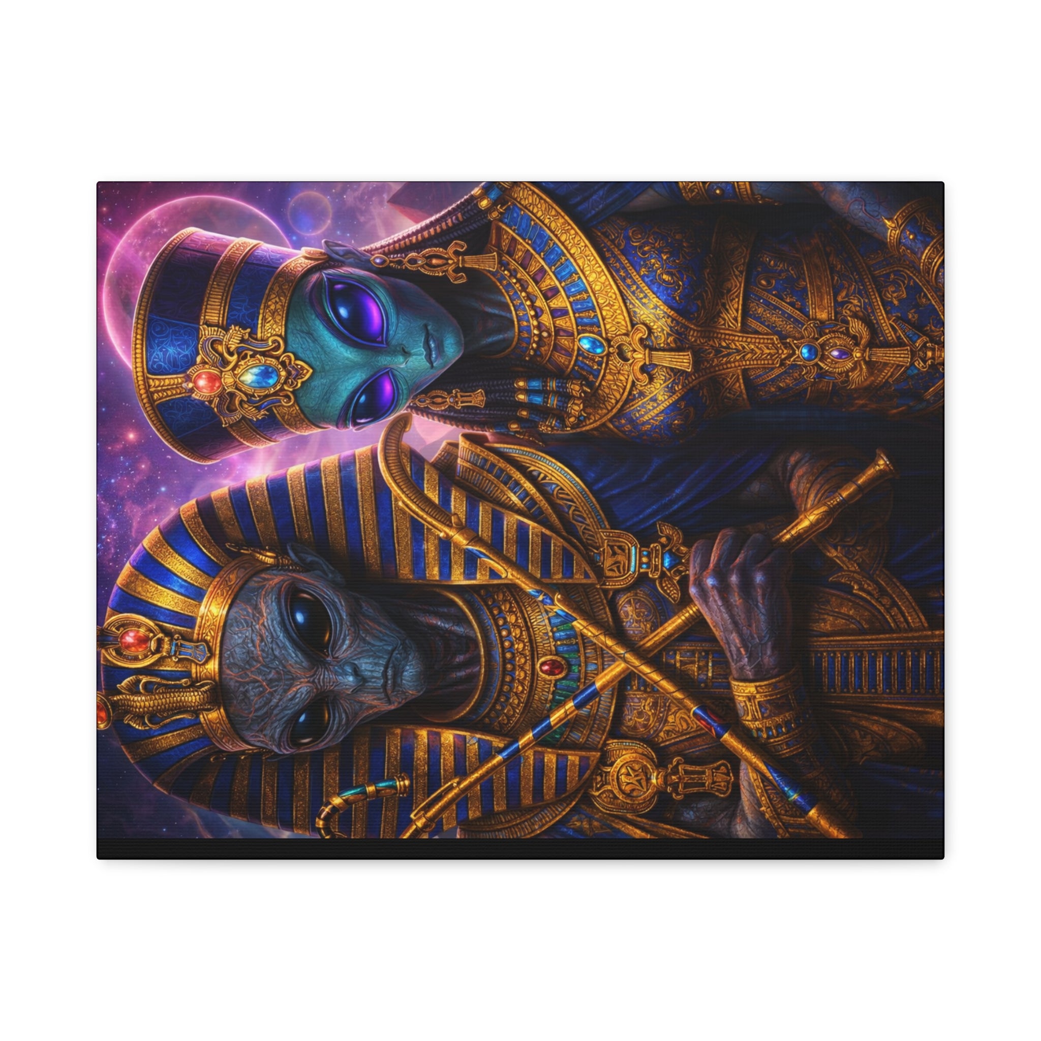Alien Pharaoh Canvas Art - Matte Stretched Wall Decor