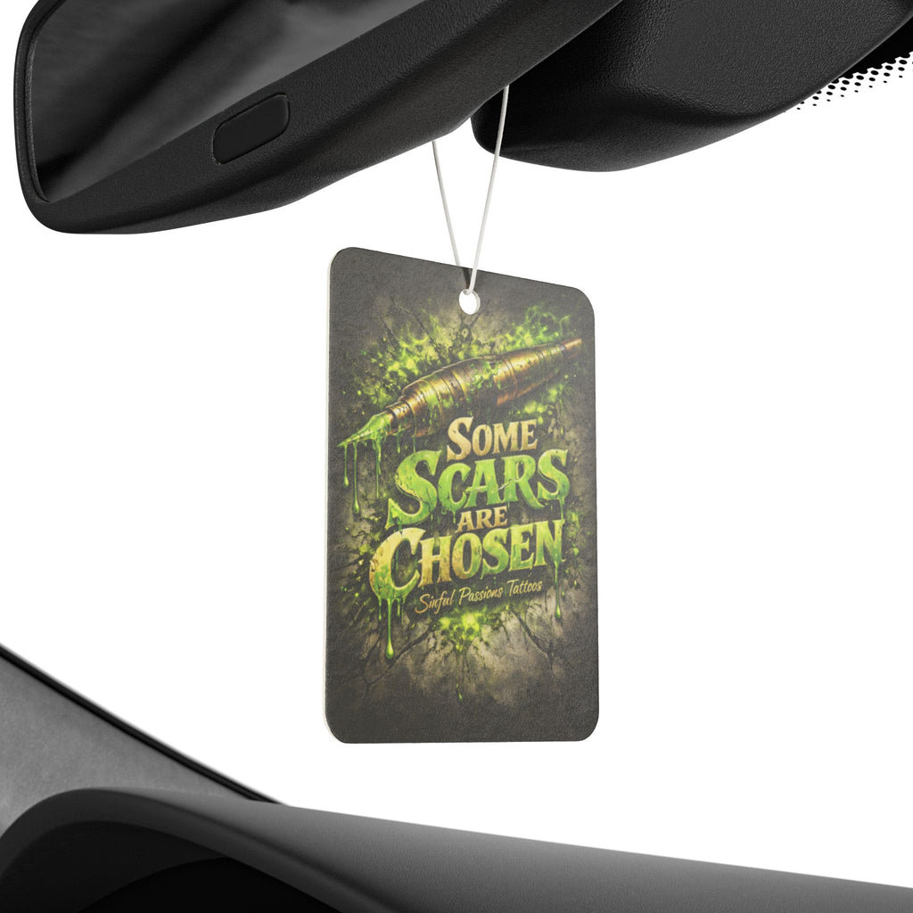 Car Air Freshener — "Some Scars Are Chosen" Graphic Scented Ornament