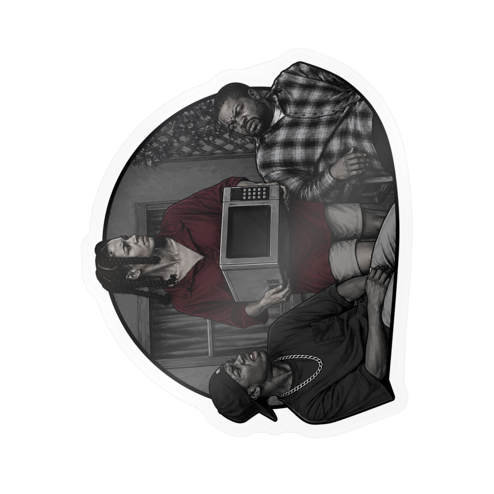 Friday collection Vinyl Sticker — Vintage TV Trio Kiss-Cut Decal
