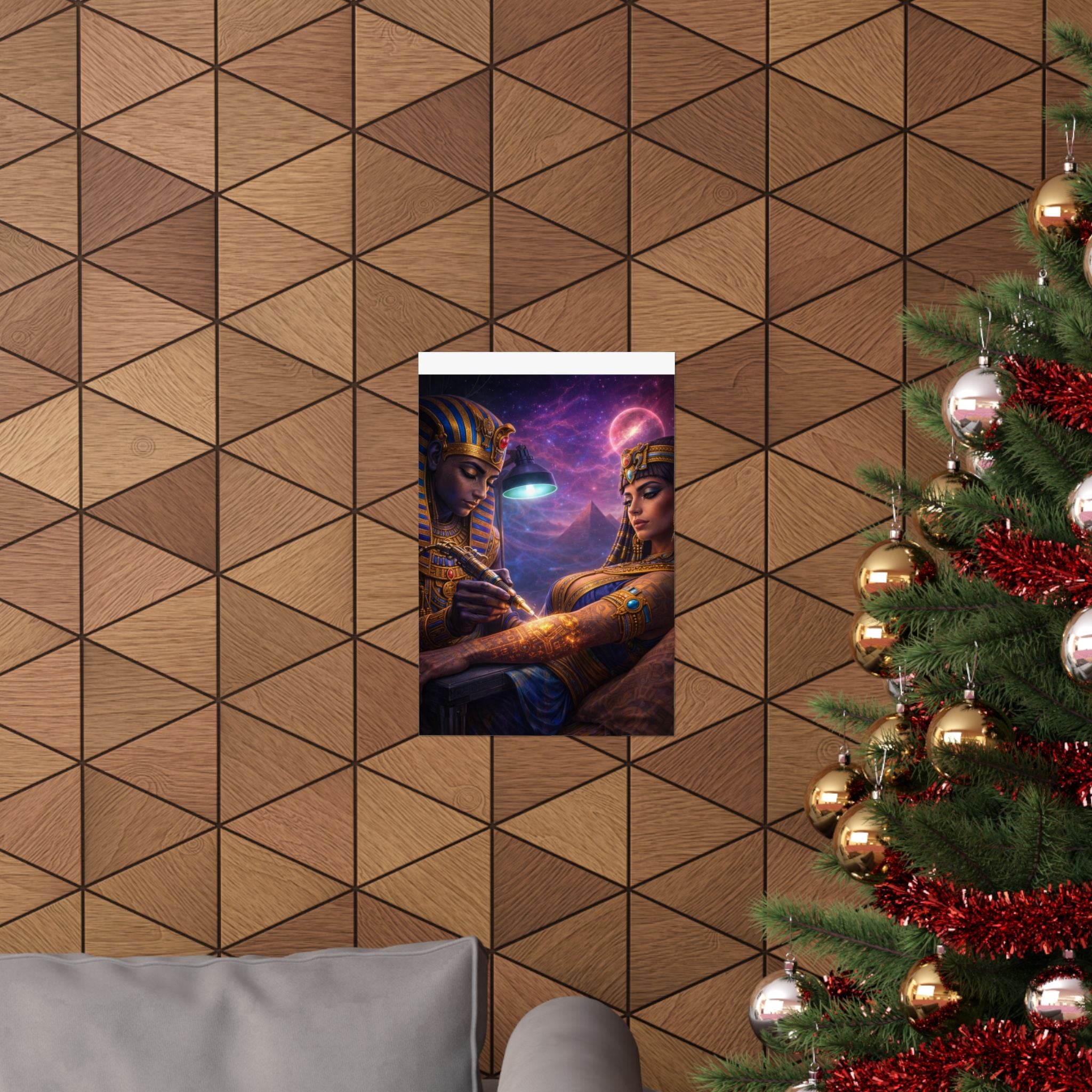 Egyptian Pharaoh Tattoo Poster — Matte Vertical Wall Art