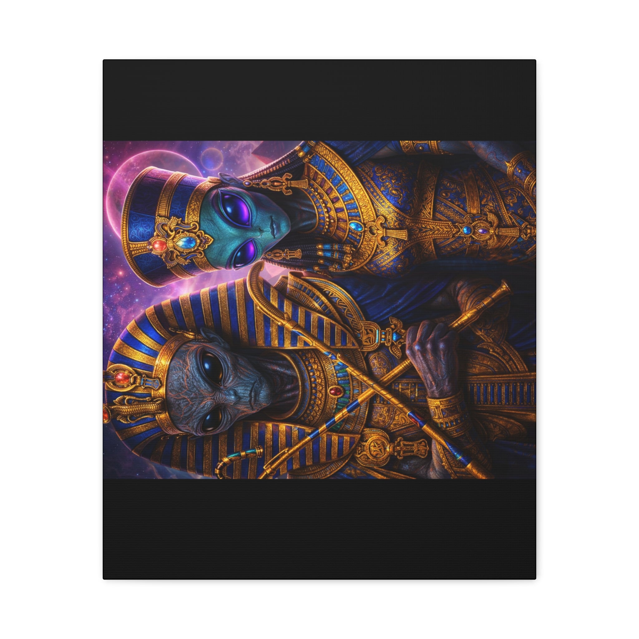 Alien Pharaoh Canvas Art - Matte Stretched Wall Decor