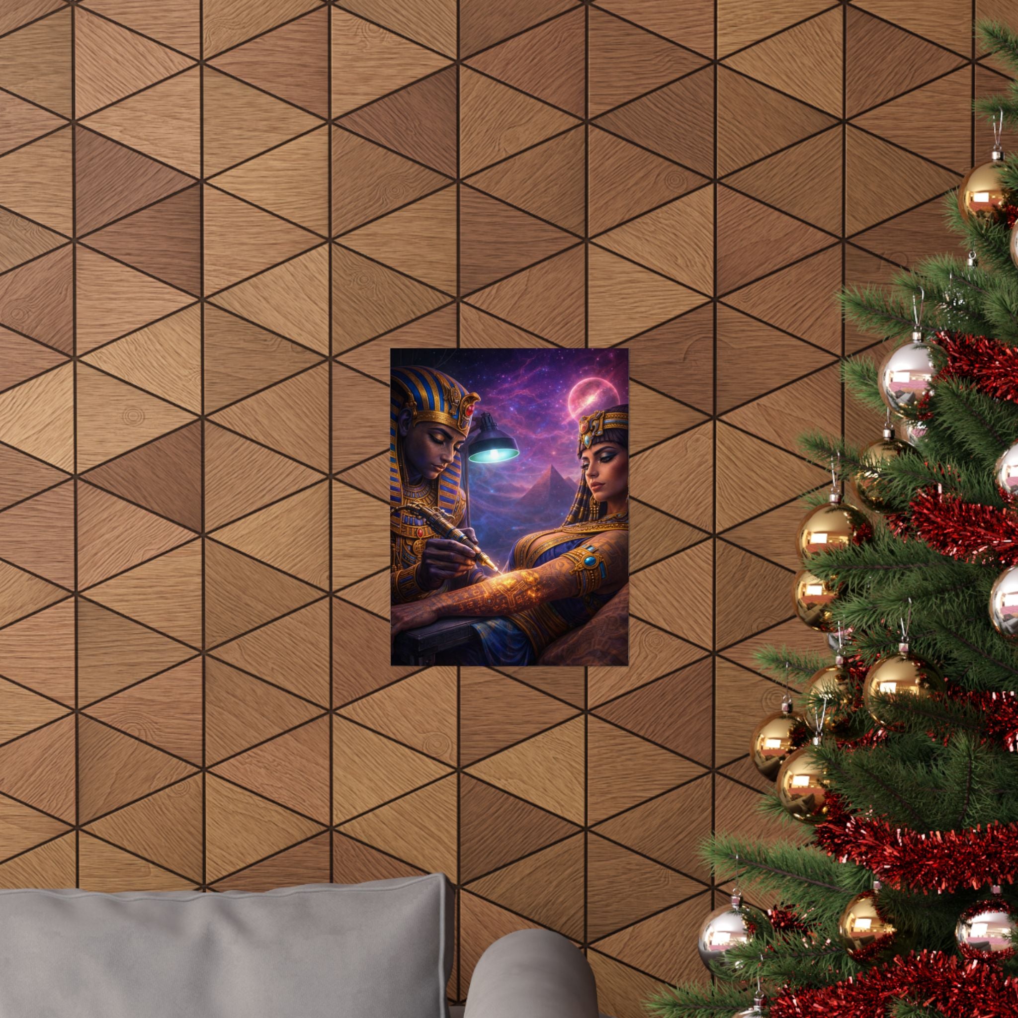 Egyptian Pharaoh Tattoo Poster — Matte Vertical Wall Art