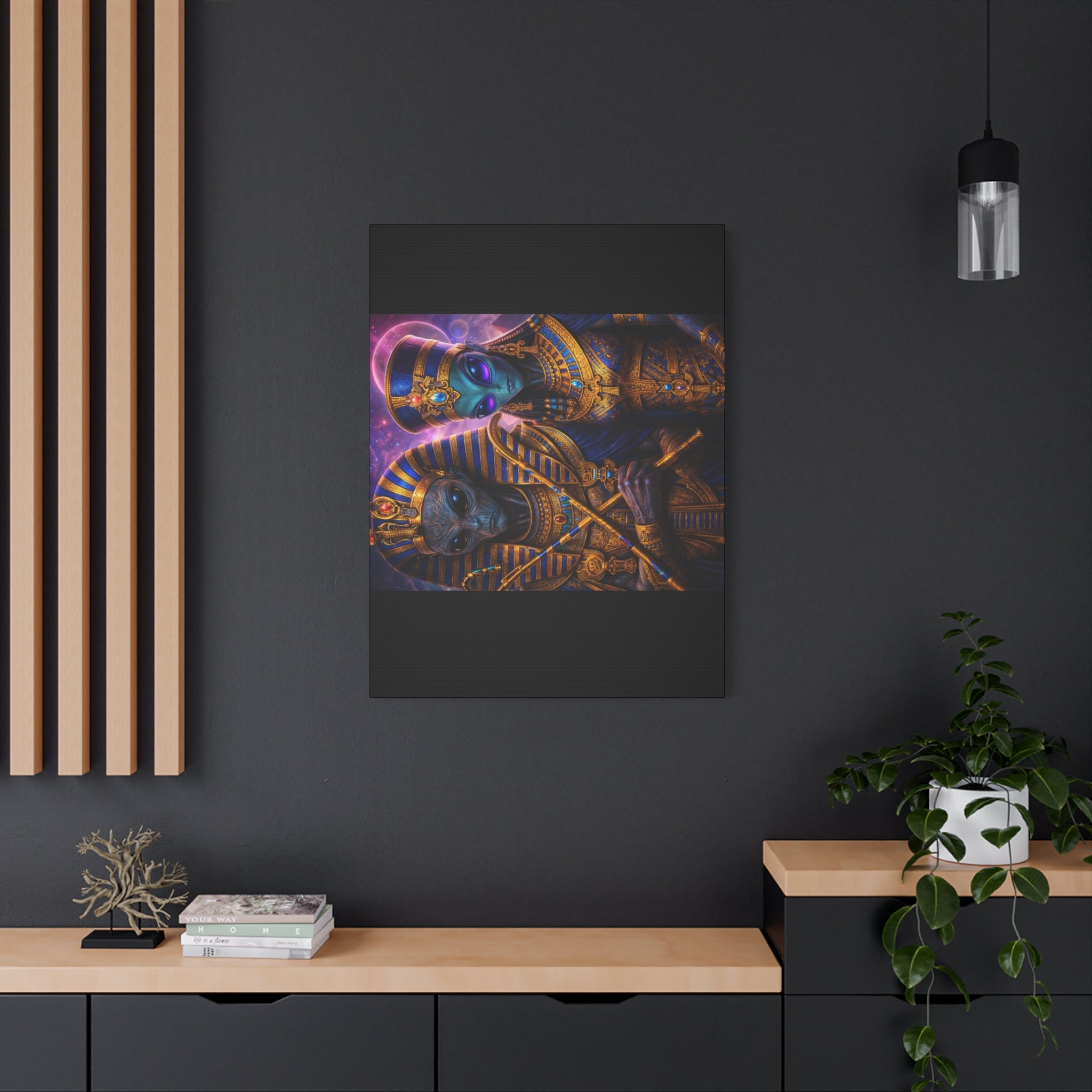 Alien Pharaoh Canvas Art - Matte Stretched Wall Decor