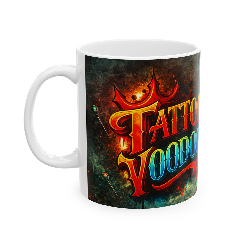 Voodoo Tattoo Ceramic Mug — Creepy Voodoo Doll Coffee Cup (11oz/15oz)