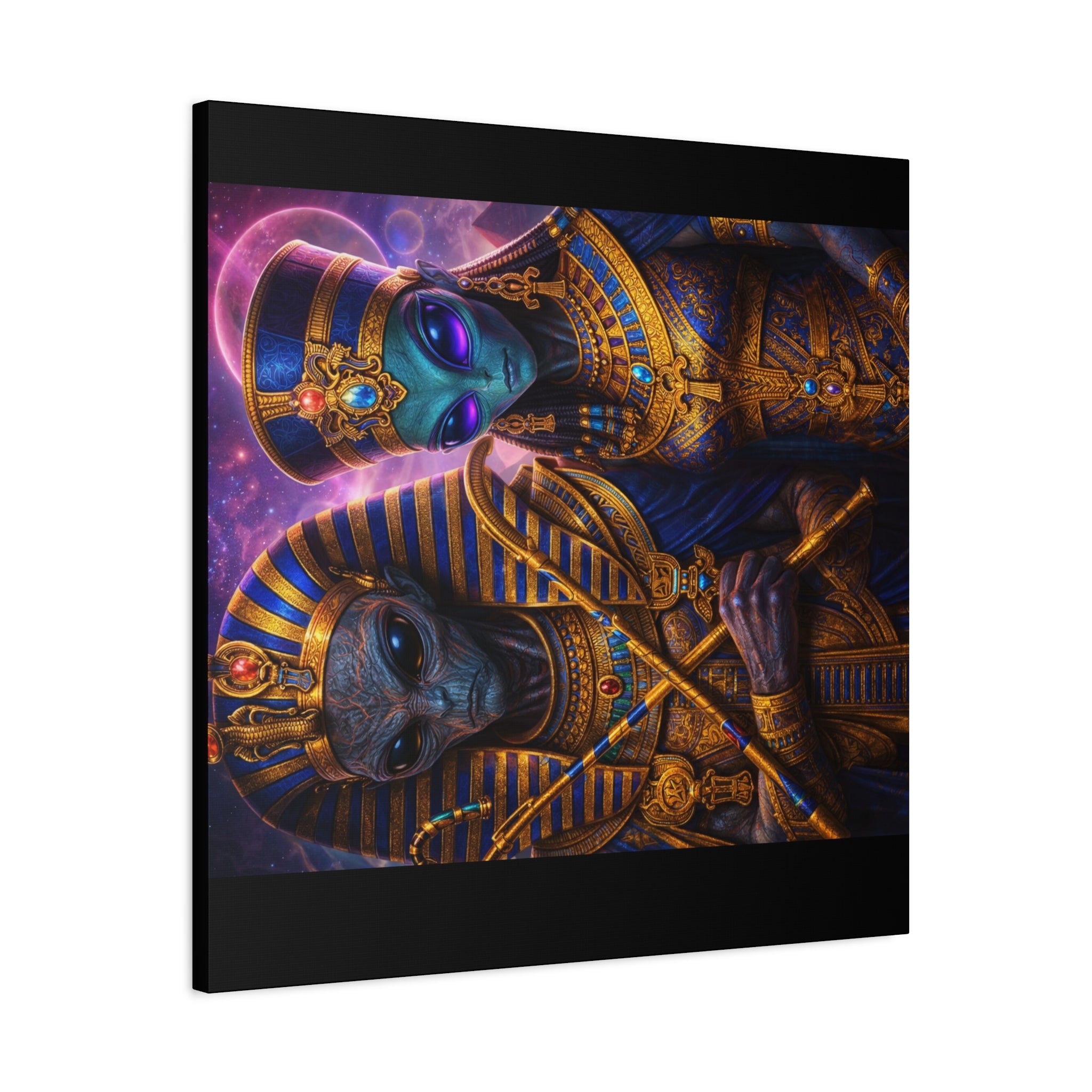 Alien Pharaoh Canvas Art - Matte Stretched Wall Decor