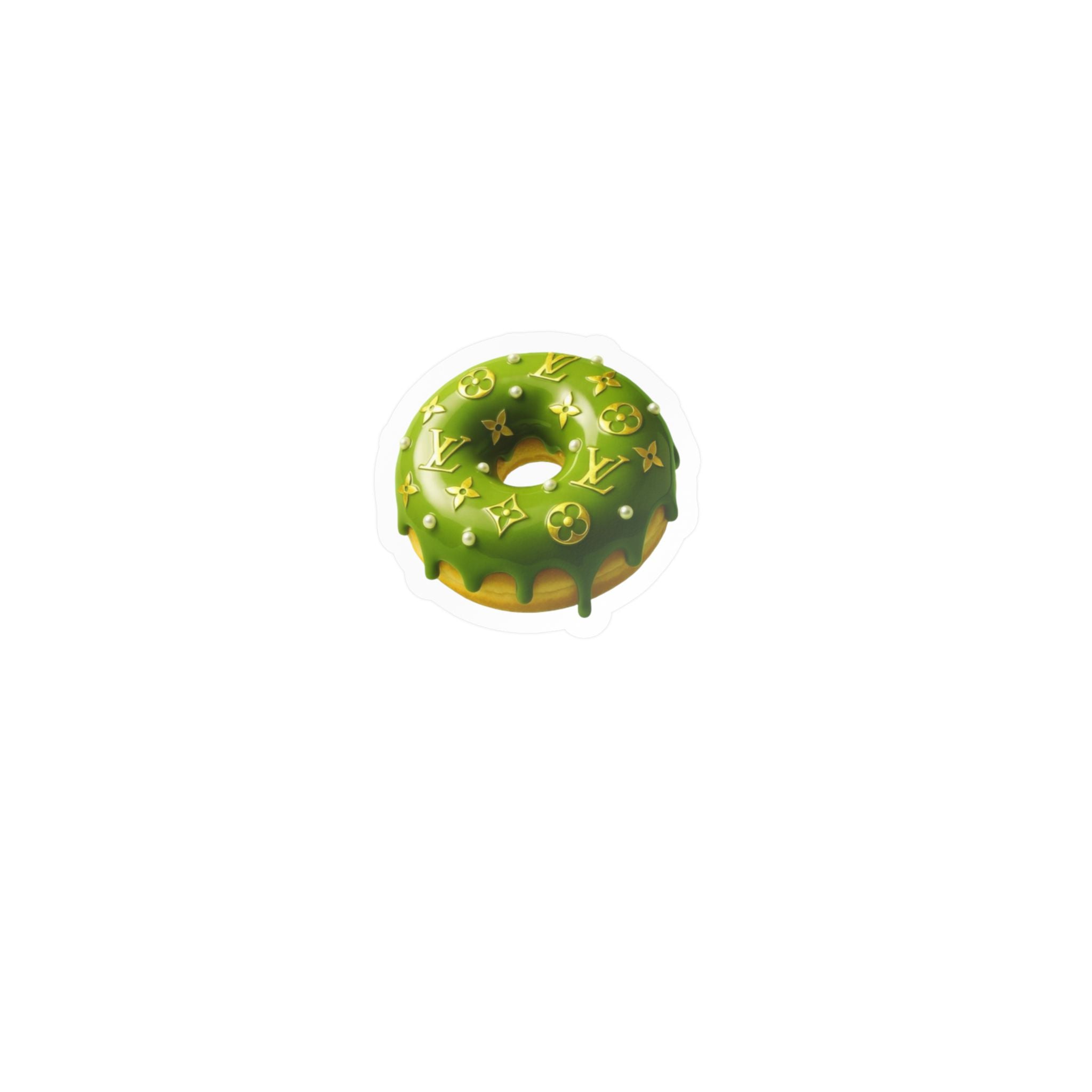 Green Designer LV Donut Kiss-Cut Vinyl Sticker