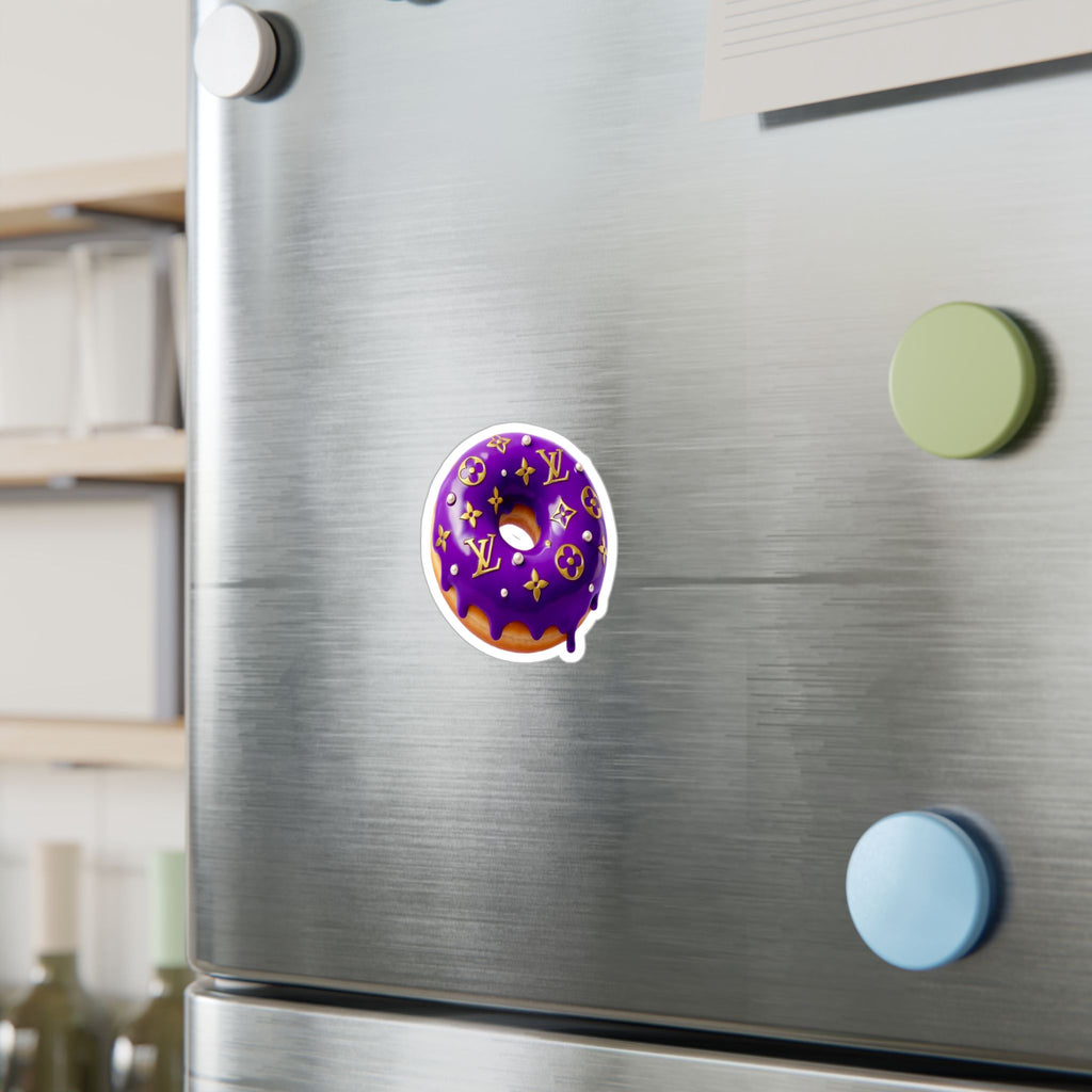 Luxury Logo Donut Vinyl Sticker – Purple Drip Kiss-Cut Decal