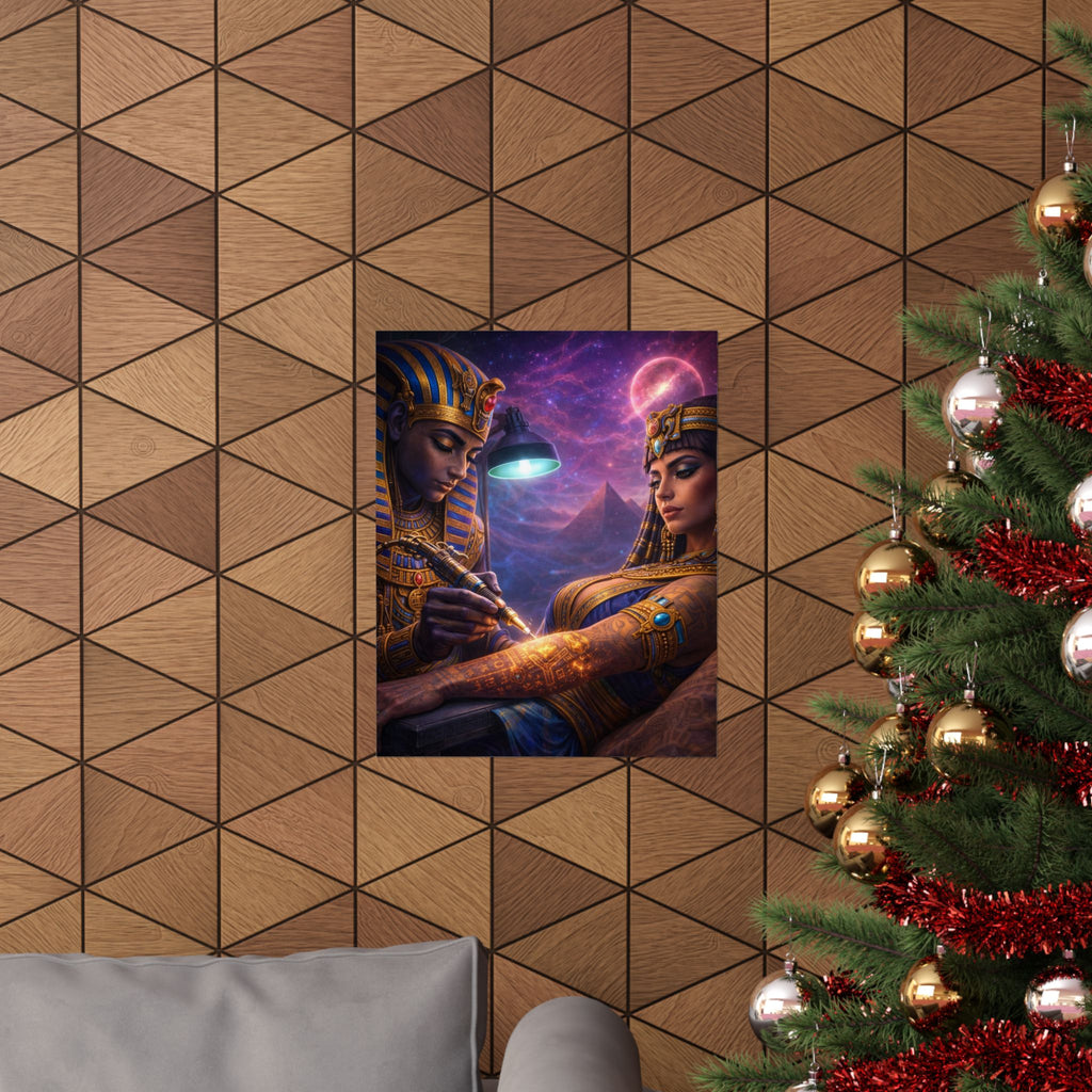 Egyptian Pharaoh Tattoo Poster — Matte Vertical Wall Art