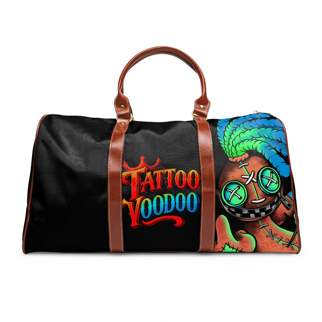 Voodoo Teddy Waterproof Travel Bag — Cute Creepy Plush Doll Duffle