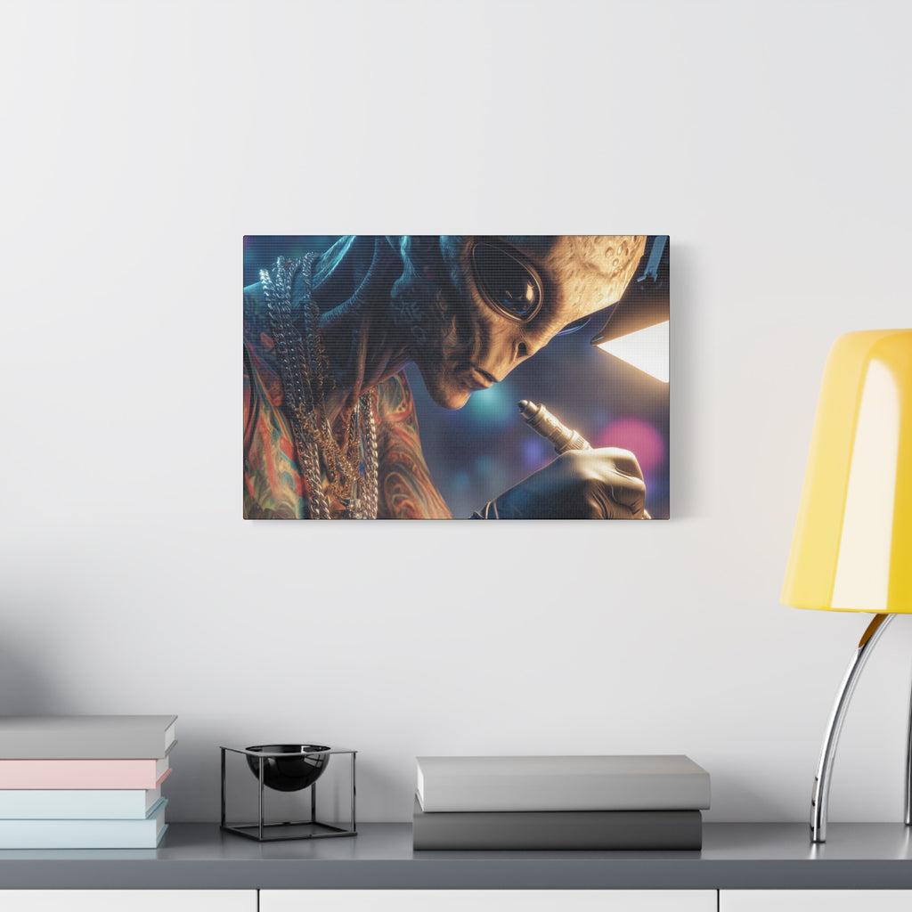 Alien Tattoo Artist Canvas Print — Matte Stretched Wall Art