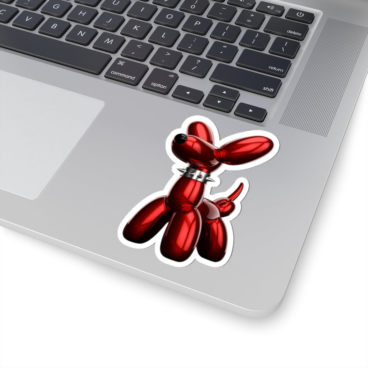 Red Balloon Dog Sticker — Glossy Kiss-Cut Vinyl Decal