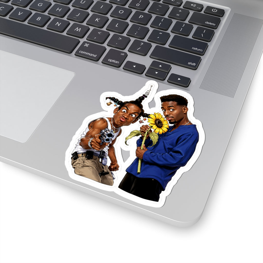 Loc dog and ashtray — Funny Flower & Toy Gun Kiss-Cut Sticker