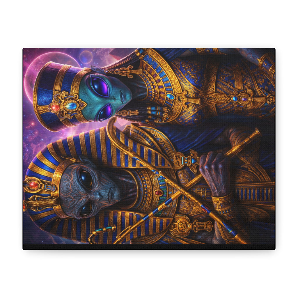Alien Pharaoh Canvas Art - Matte Stretched Wall Decor