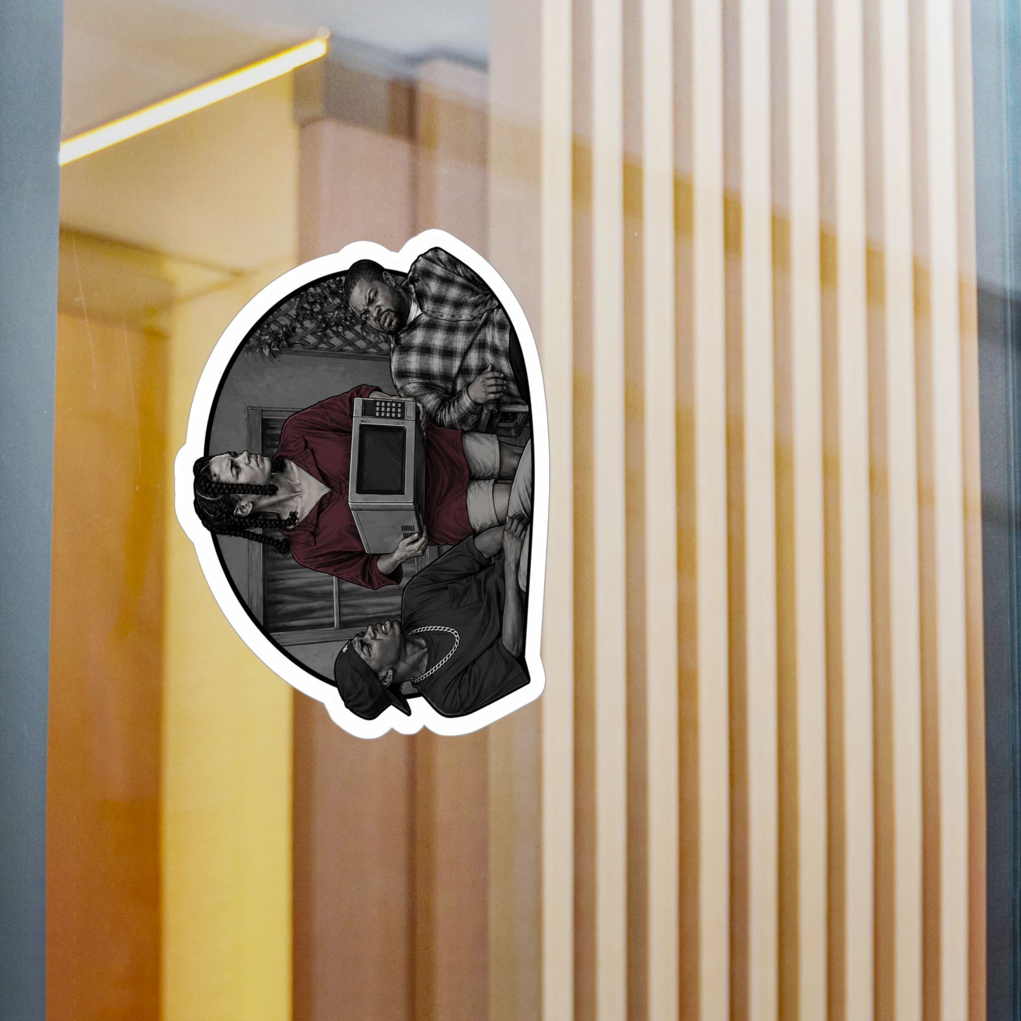 Friday collection Vinyl Sticker — Vintage TV Trio Kiss-Cut Decal