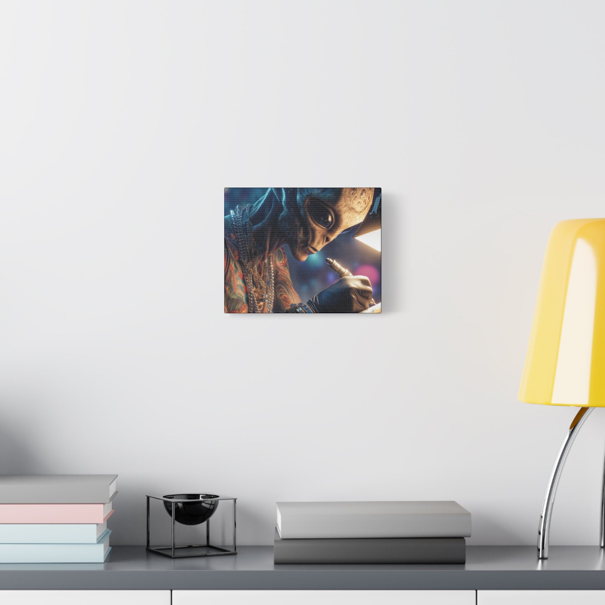 Alien Tattoo Artist Canvas Print — Matte Stretched Wall Art
