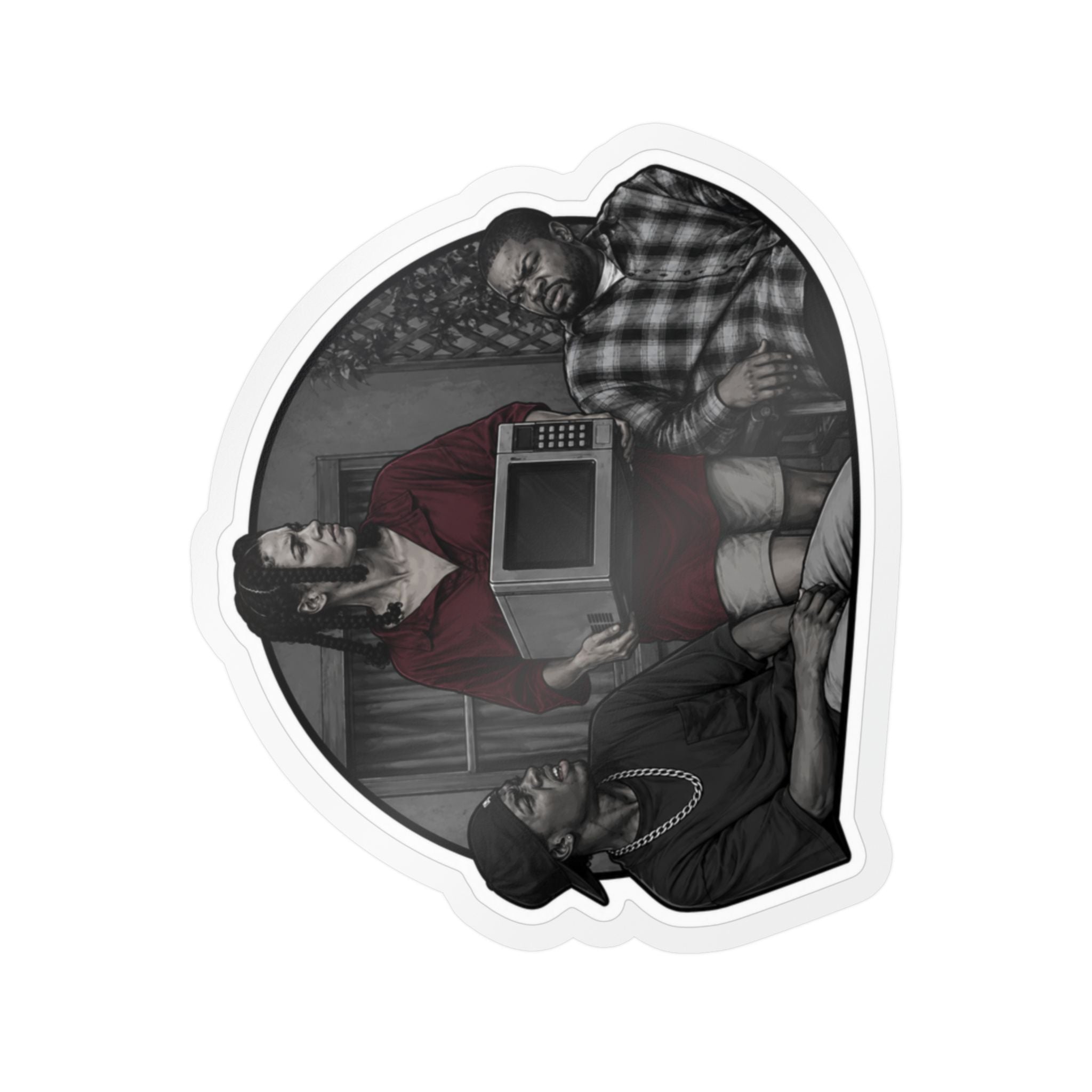 Friday collection Vinyl Sticker — Vintage TV Trio Kiss-Cut Decal